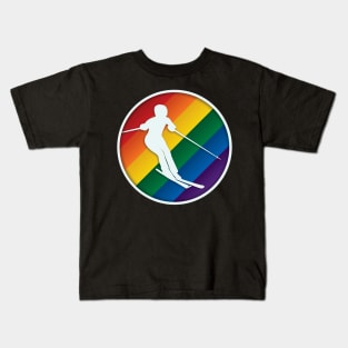 LGBTQ+ Skier without ponytail Kids T-Shirt